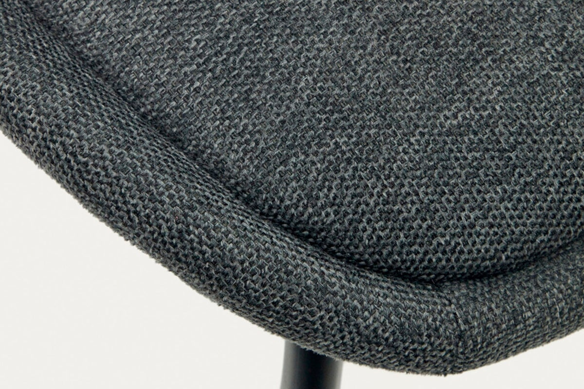 Como Aamin Chair - Chenille Fabric [Chenille Fabric]-grey seat/black leg  