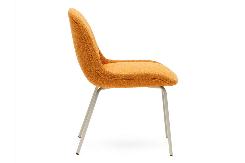 Como Aamin Chair - Shearling Fabric [Shearling Fabric]-white seat/beige leg  