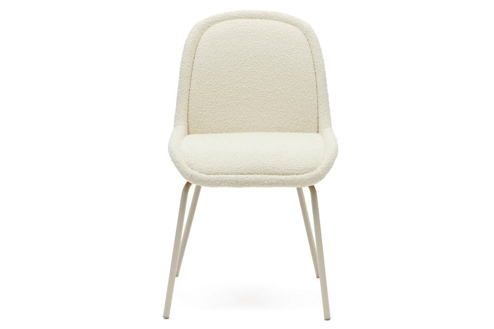 Como Aamin Chair - Shearling Fabric [Shearling Fabric]-white seat/beige leg  