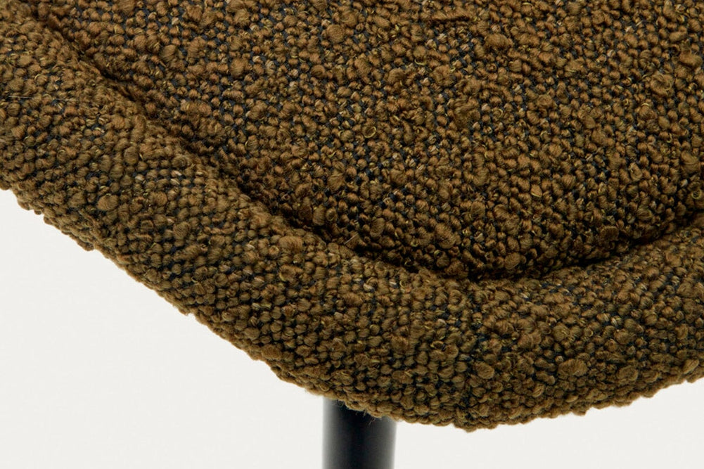 Como Aamin Chair - Shearling Fabric [Shearling Fabric]-white seat/beige leg  