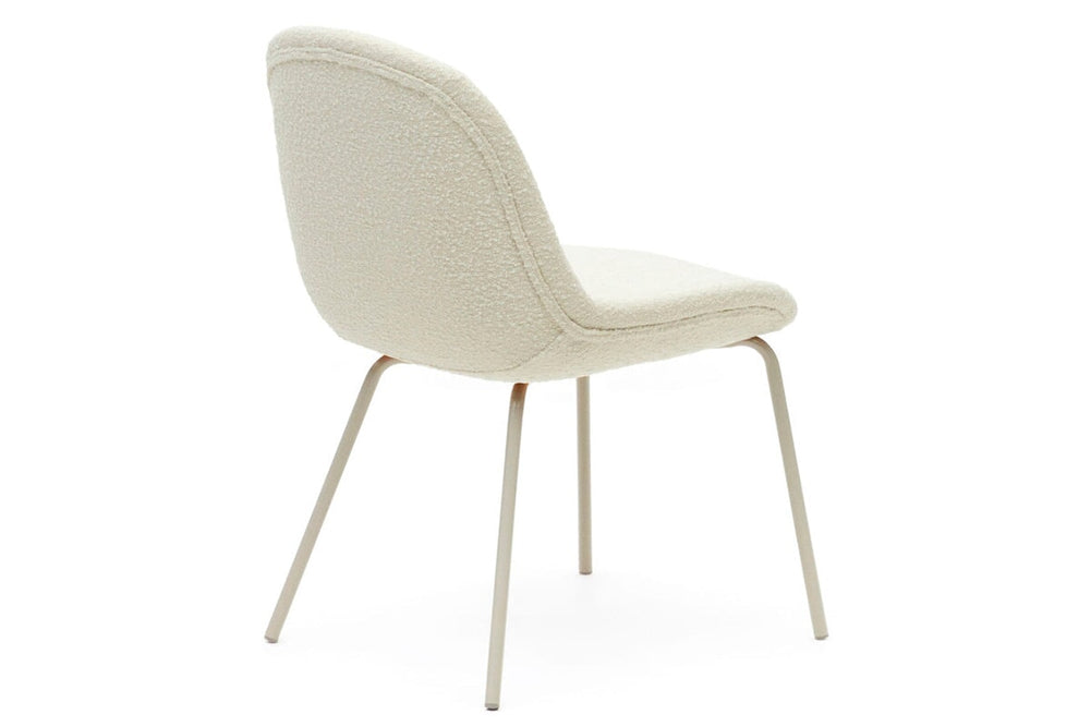 Como Aamin Chair - Shearling Fabric [Shearling Fabric]-white seat/beige leg  