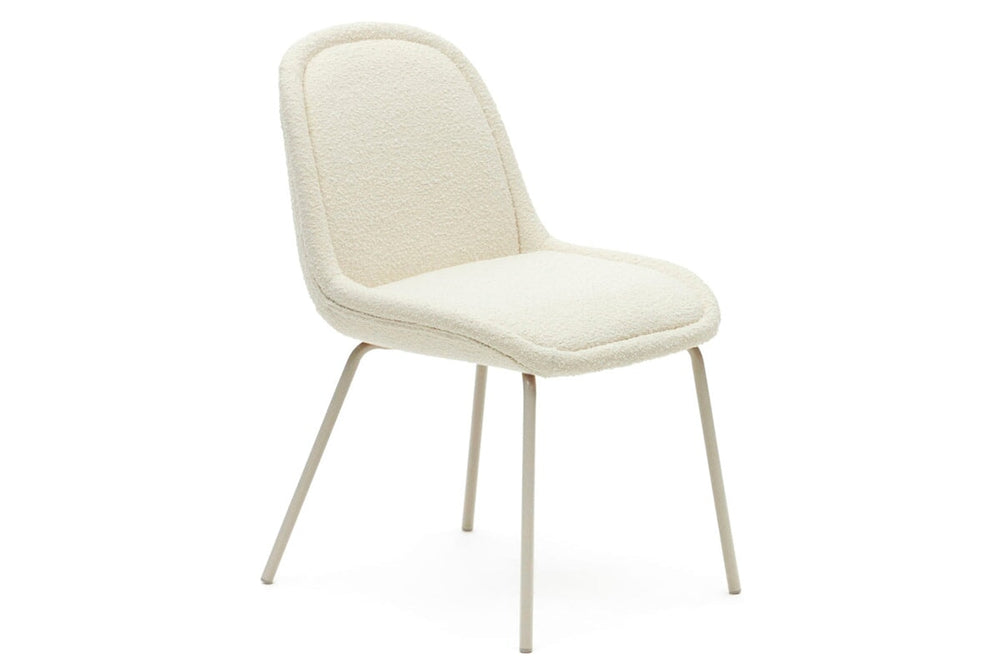 Como Aamin Chair - Shearling Fabric [Shearling Fabric]-white seat/beige leg  