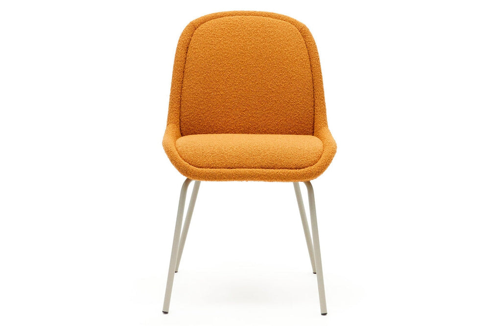 Como Aamin Chair - Shearling Fabric [Shearling Fabric]-white seat/beige leg  