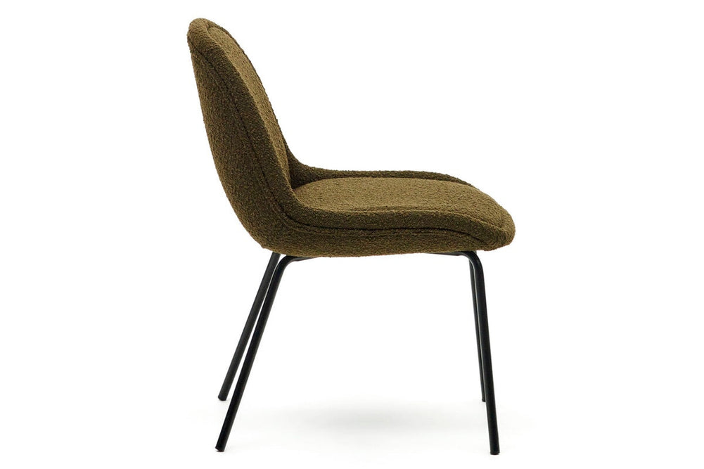 Como Aamin Chair - Shearling Fabric [Shearling Fabric]-white seat/beige leg  