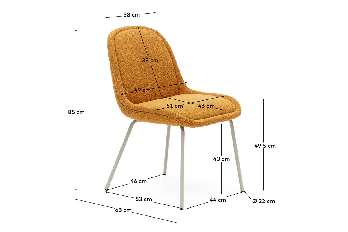 Como Aamin Chair - Shearling Fabric [Shearling Fabric]-white seat/beige leg  
