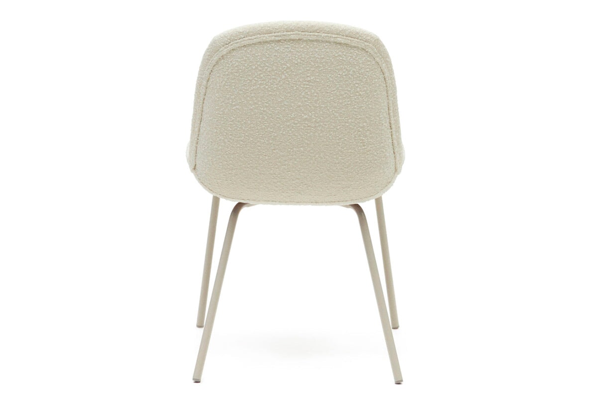 Como Aamin Chair - Shearling Fabric [Shearling Fabric]-white seat/beige leg  