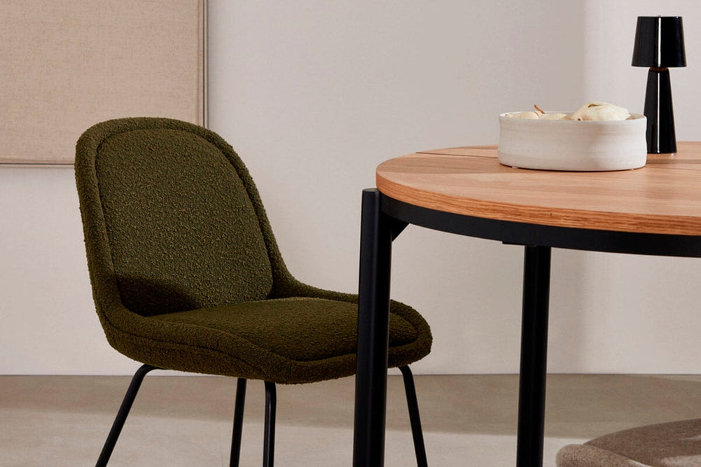 Como Aamin Chair - Shearling Fabric [Shearling Fabric]-white seat/beige leg  