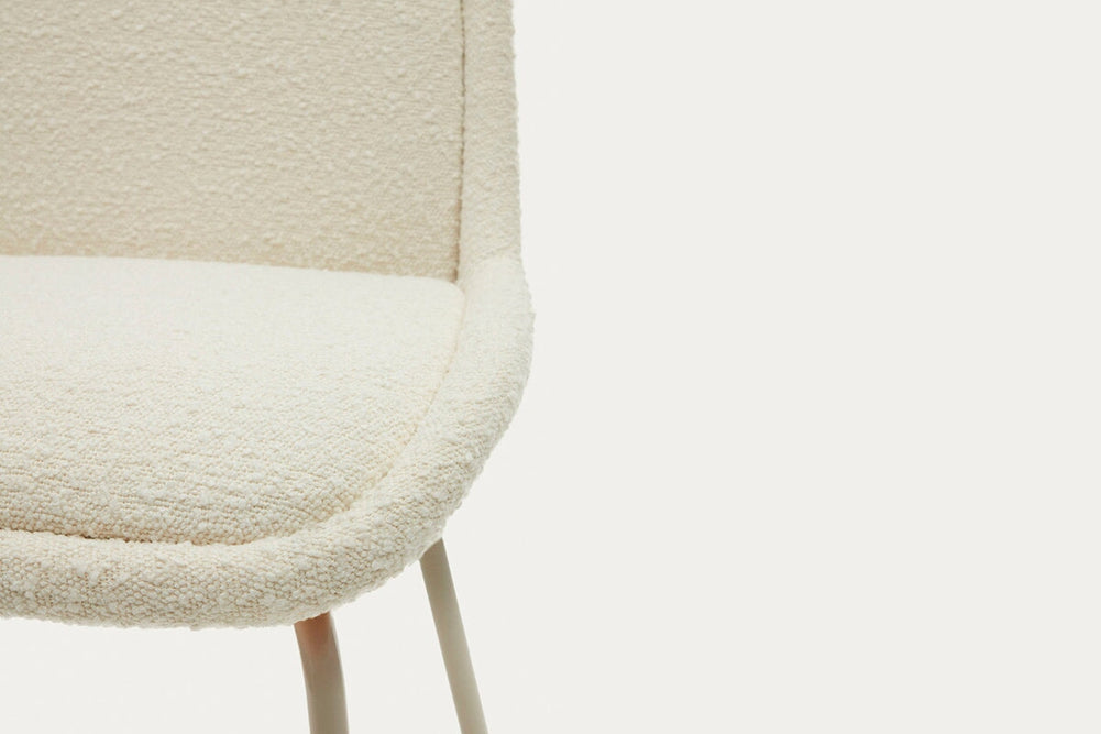 Como Aamin Chair - Shearling Fabric [Shearling Fabric]-white seat/beige leg  