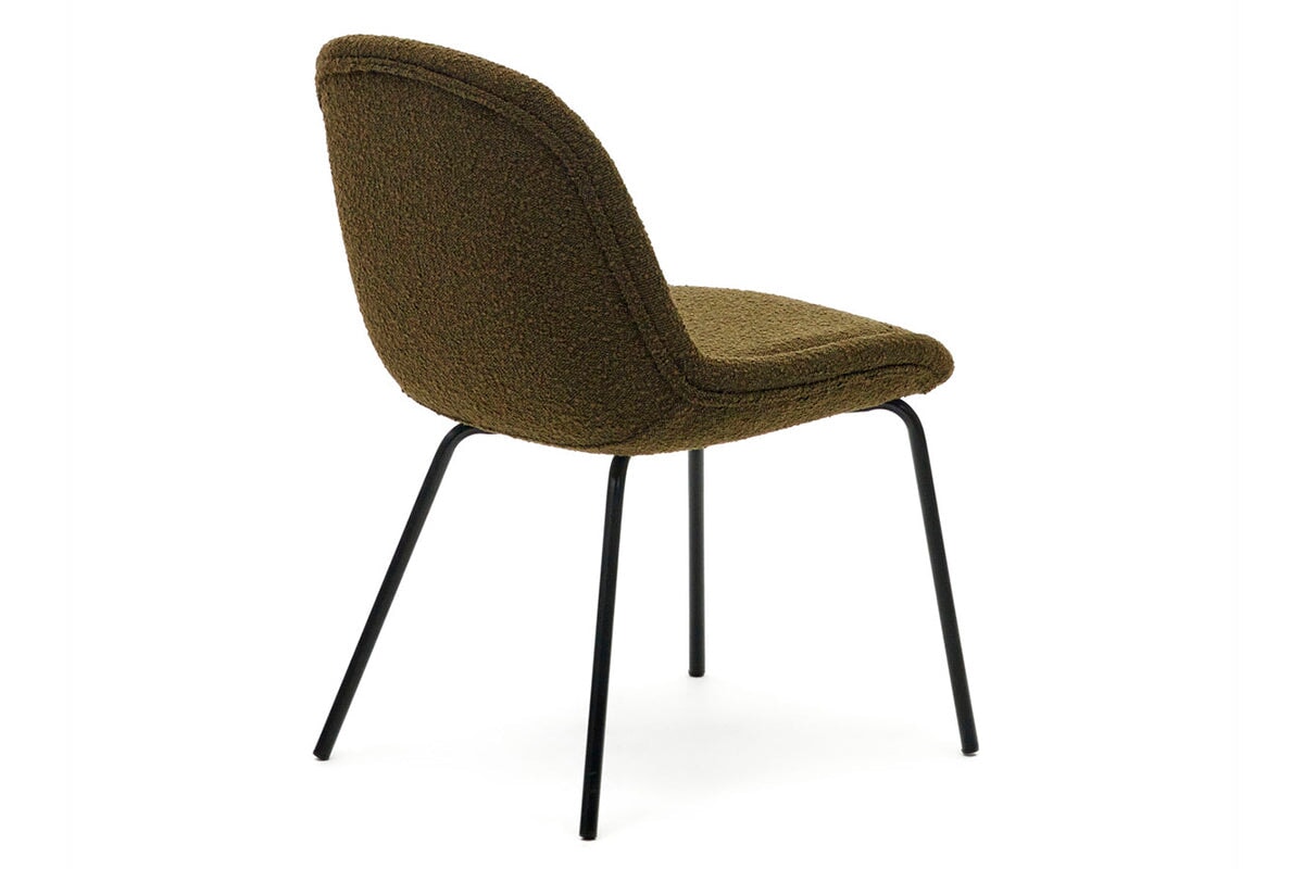 Como Aamin Chair - Shearling Fabric [Shearling Fabric]-white seat/beige leg  