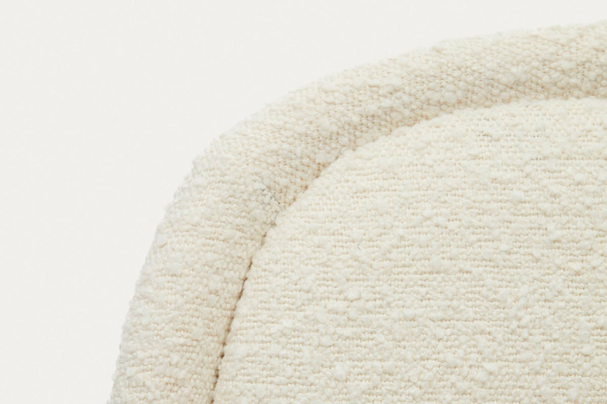 Como Aamin Chair - Shearling Fabric [Shearling Fabric]-white seat/beige leg  