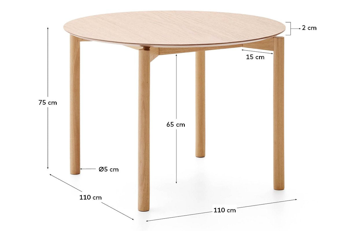 Como Amara Dining Table - Round [1100 mm]-natural finish  