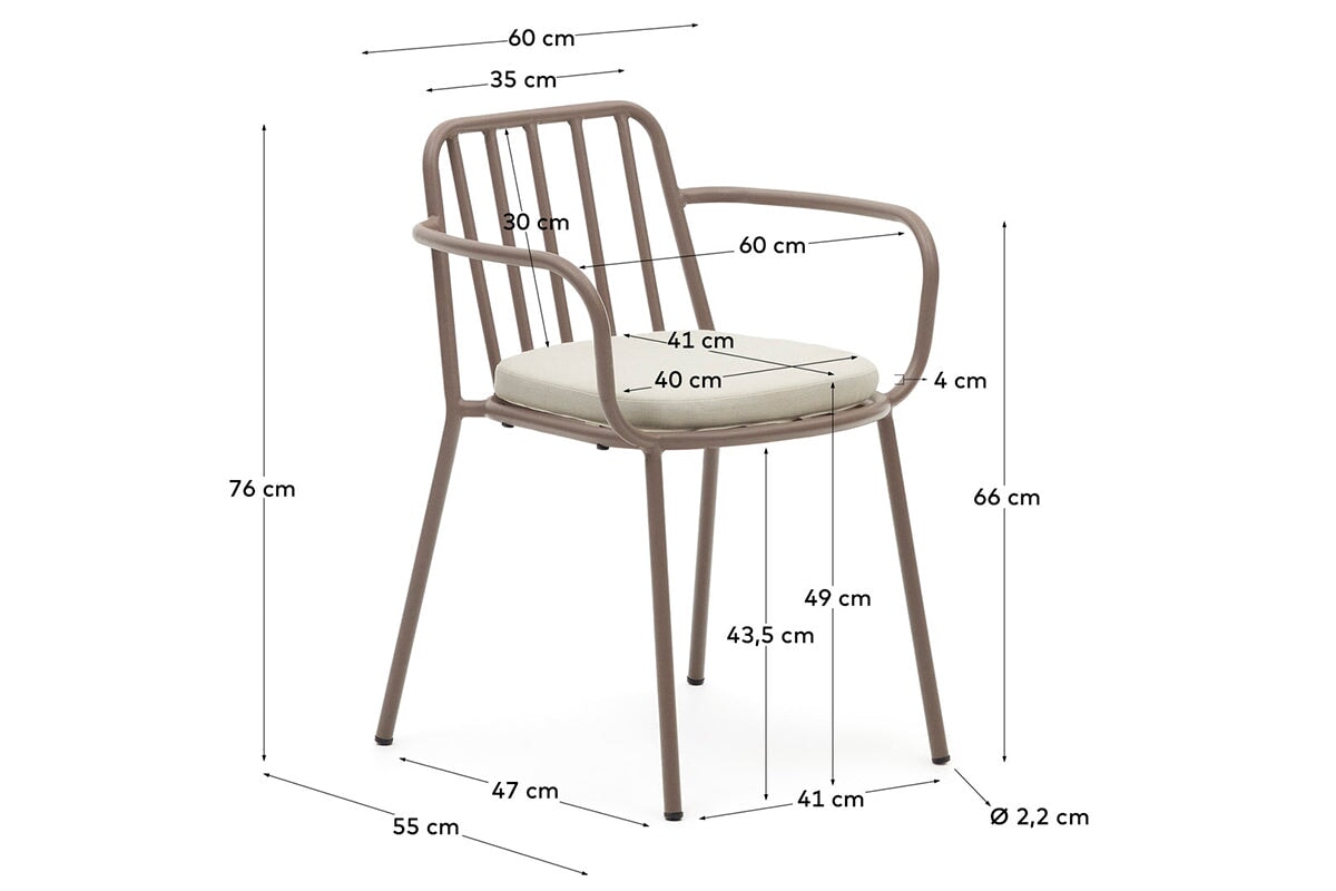 Como Bramante Steel Chair-beige seat/mauve leg  