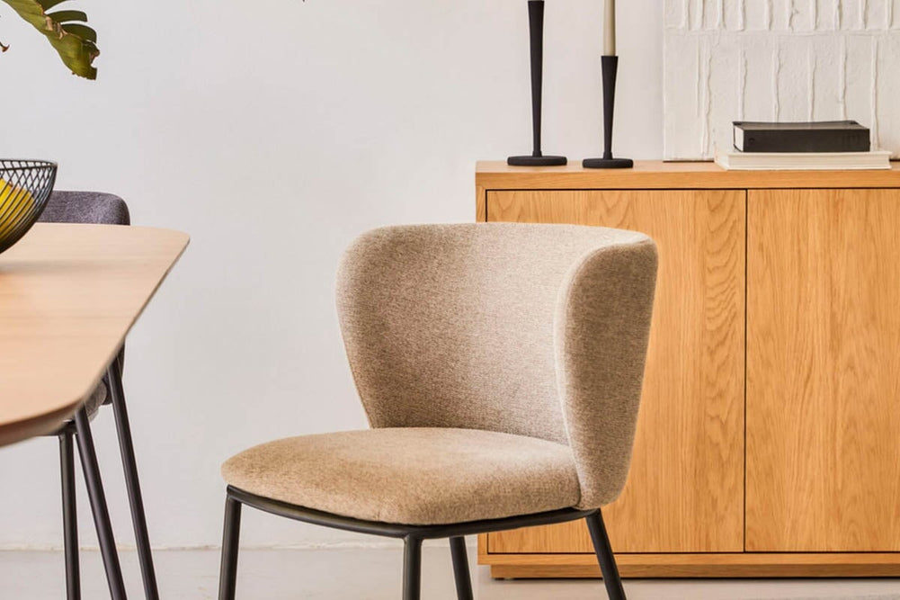 Como Cisel Chair - Chenille Fabric-beige  