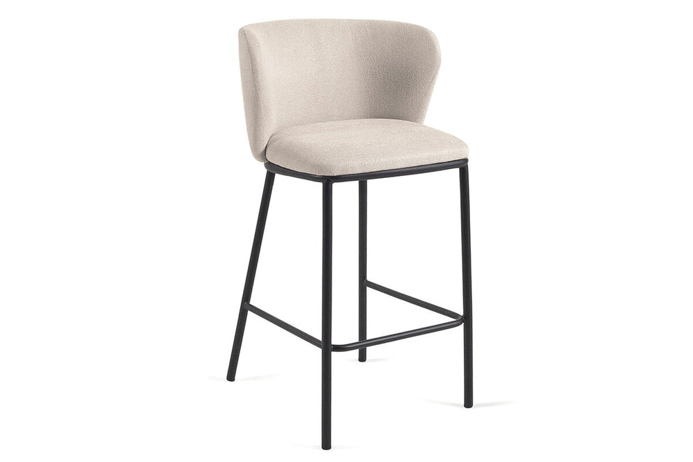 Como Cisel Stool Chenille Fabric - 650mm Seat Height [920H x 540W]-beige  