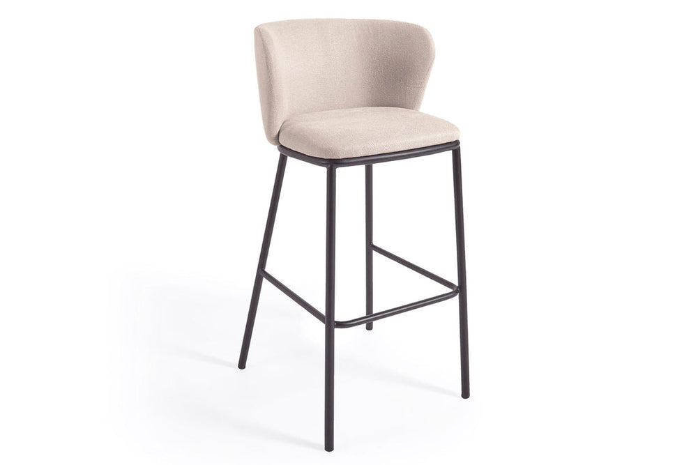 Como Cisel Stool Chenille Fabric - 750mm Seat Height [1020H x 540W]-1020H x 540W  