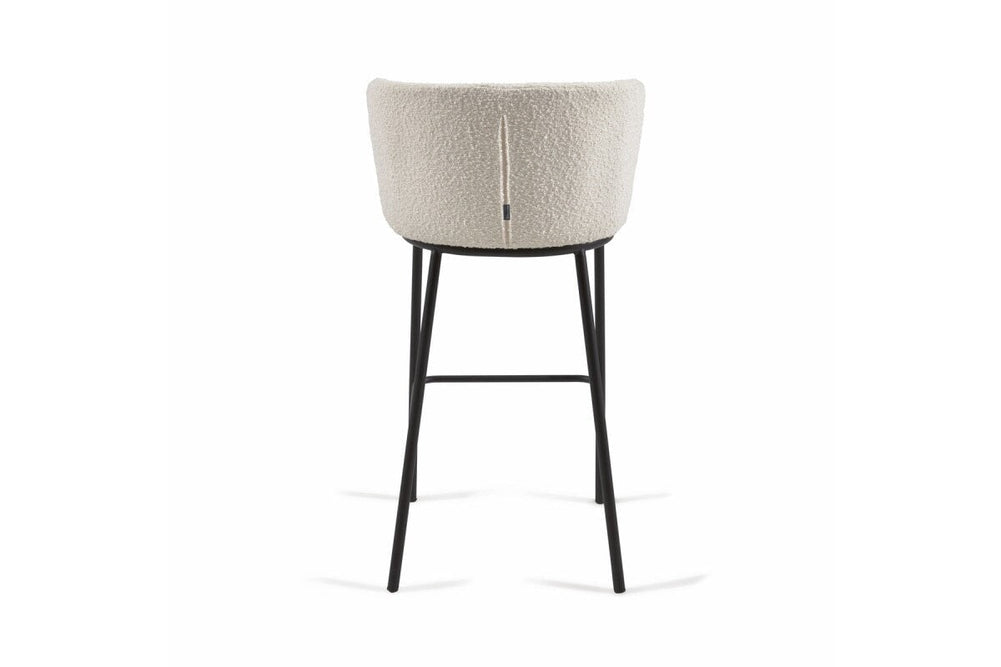 Como Cisel Stool Shearling Fabric - 650mm Seat Height [920H x 540W]-white  