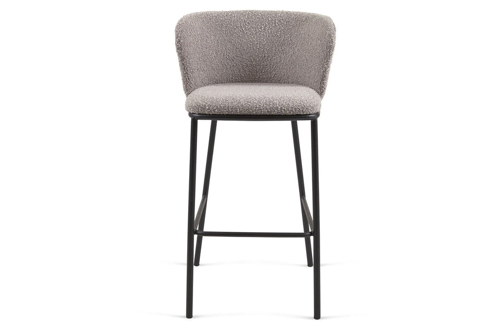 Como Cisel Stool Shearling Fabric - 650mm Seat Height [920H x 540W]-white  