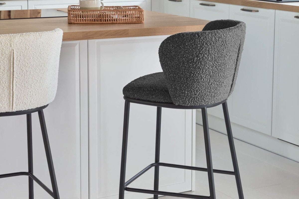 Como Cisel Stool - Shearling Fabric [920H x 540W] Como 