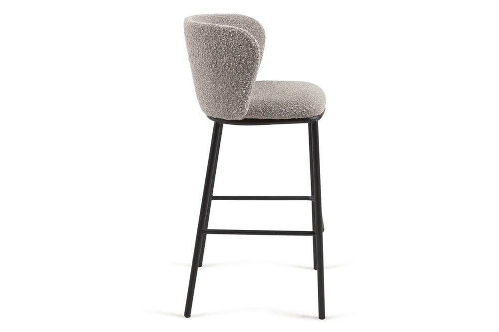 Como Cisel Stool Shearling Fabric - 650mm Seat Height [920H x 540W]-white  