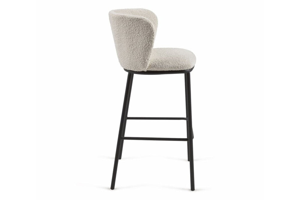 Como Cisel Stool Shearling Fabric - 650mm Seat Height [920H x 540W]-white  