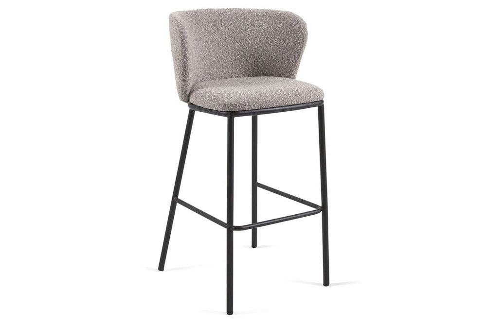 Como Cisel Stool Shearling Fabric - 650mm Seat Height [920H x 540W]-grey  