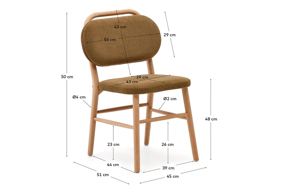 Como Hilda Chair Chenille Fabric-mustard  