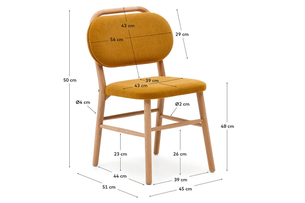 Como Hilda Chair Chenille Fabric-mustard  