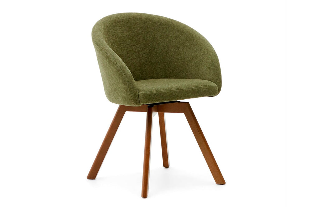 Como Marven Chair - Chenille Fabric [Chenille Fabric]-green seat/walnut leg  