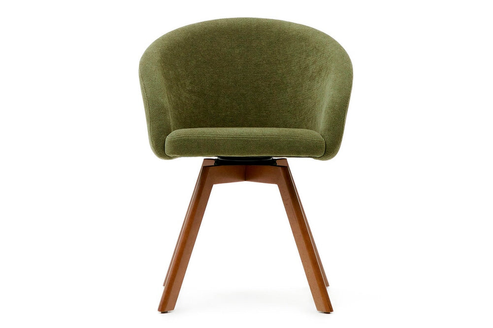 Como Marven Chair - Chenille Fabric [Chenille Fabric]-brown seat/walnut leg  