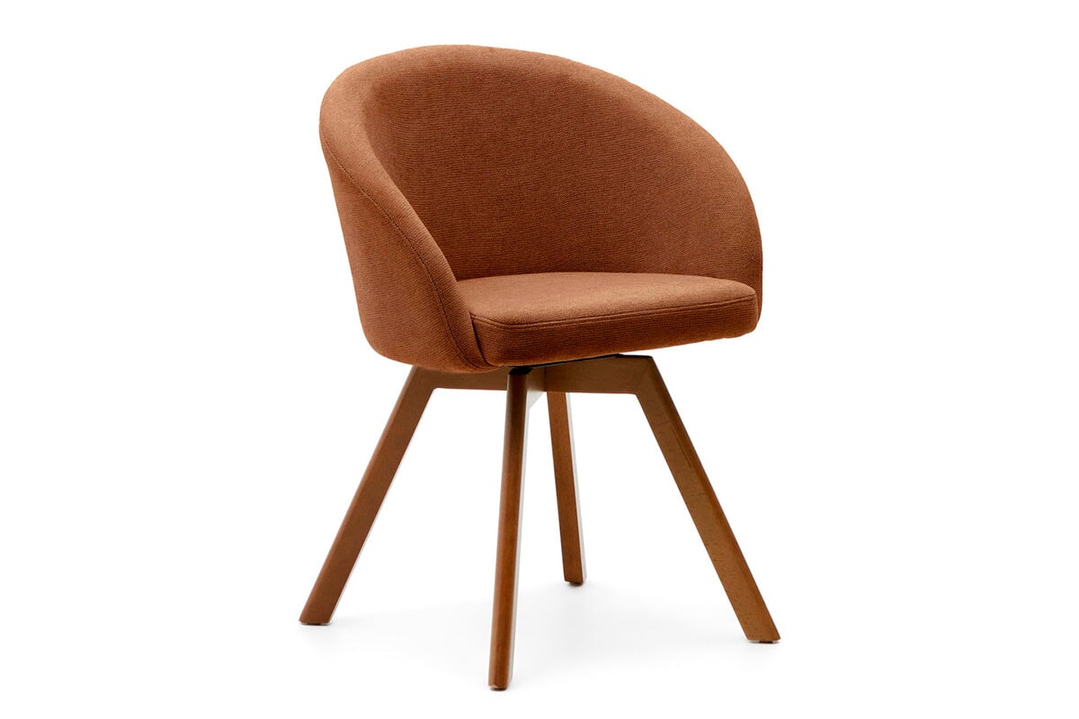 Como Marven Chair - Chenille Fabric [Chenille Fabric] Como brown seat/walnut leg 