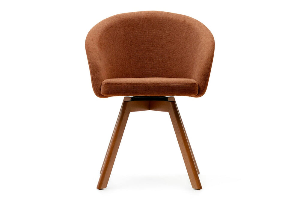 Como Marven Chair - Chenille Fabric [Chenille Fabric]-brown seat/walnut leg  