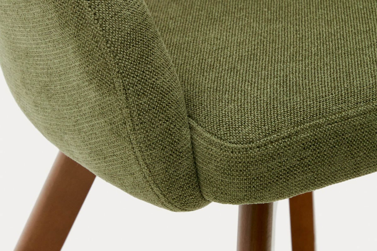 Como Marven Chair - Chenille Fabric [Chenille Fabric]-brown seat/walnut leg  