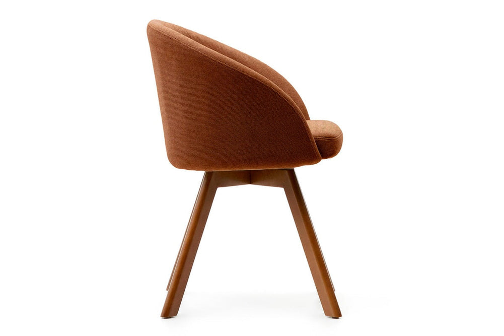 Como Marven Chair - Chenille Fabric [Chenille Fabric]-brown seat/walnut leg  
