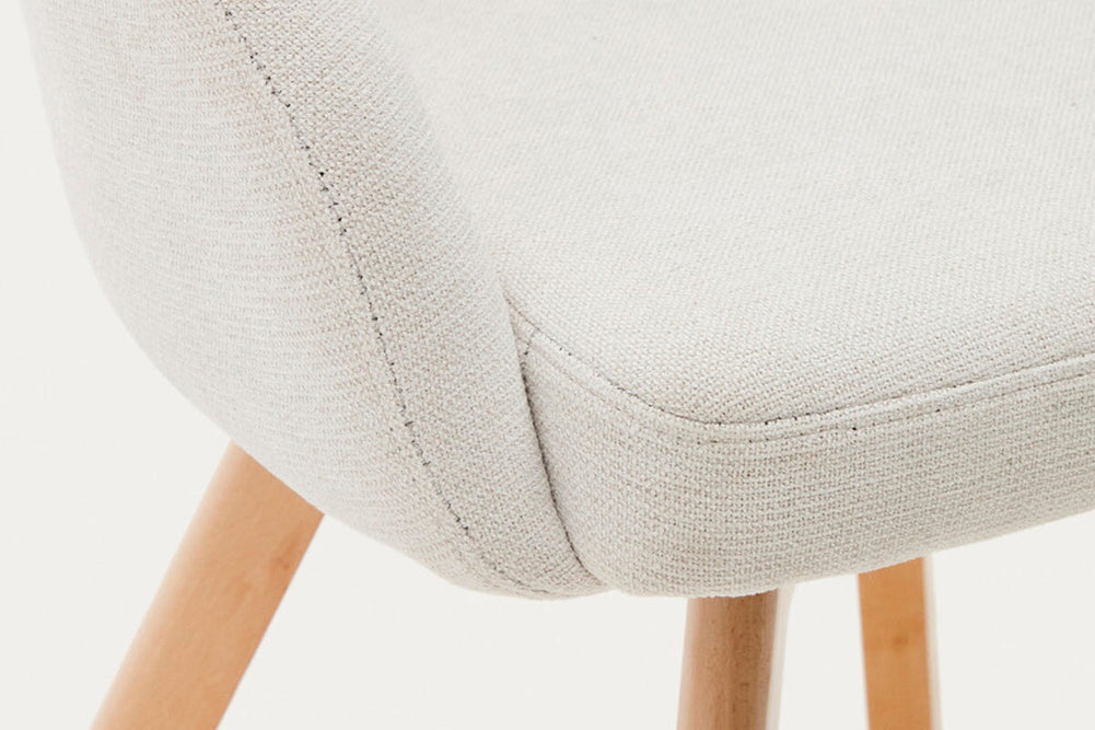 Como Marven Chair - Chenille Fabric [Chenille Fabric]-brown seat/walnut leg  