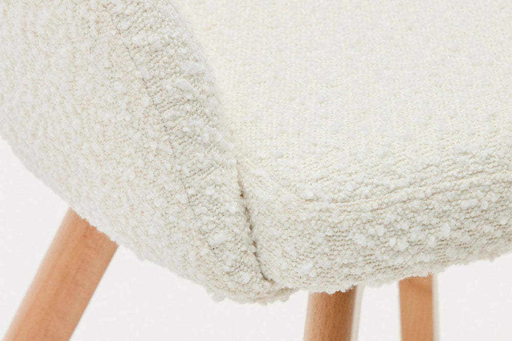 Como Marven Chair - Shearling Fabric [Shearling Fabric]-white seat/natural leg  