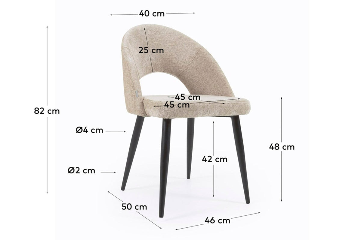 Como Mauai Chair - Chenille Fabric Como 