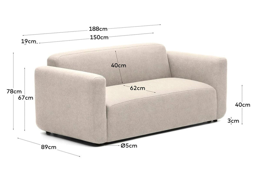 Como Neom 2 Seater Sofa-780H x 1880W  