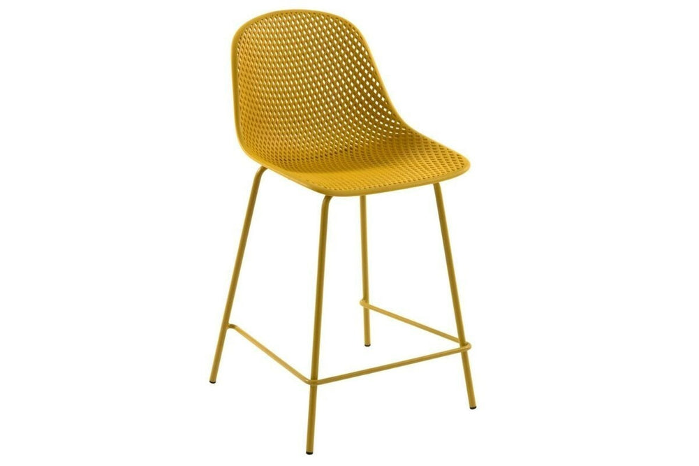 Como Quinby Outdoor Plastic Stool - 650mm Seat Height [970H x 490W]-yellow  