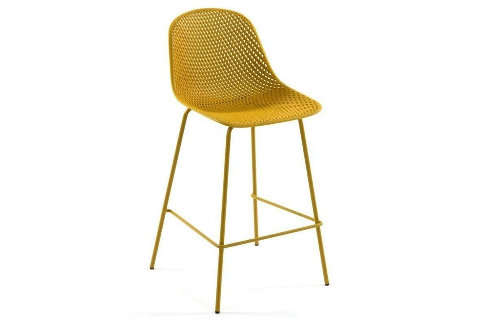 Como Quinby Outdoor Plastic Stool - 750mm Seat Height [1070H x 490W]-yellow  