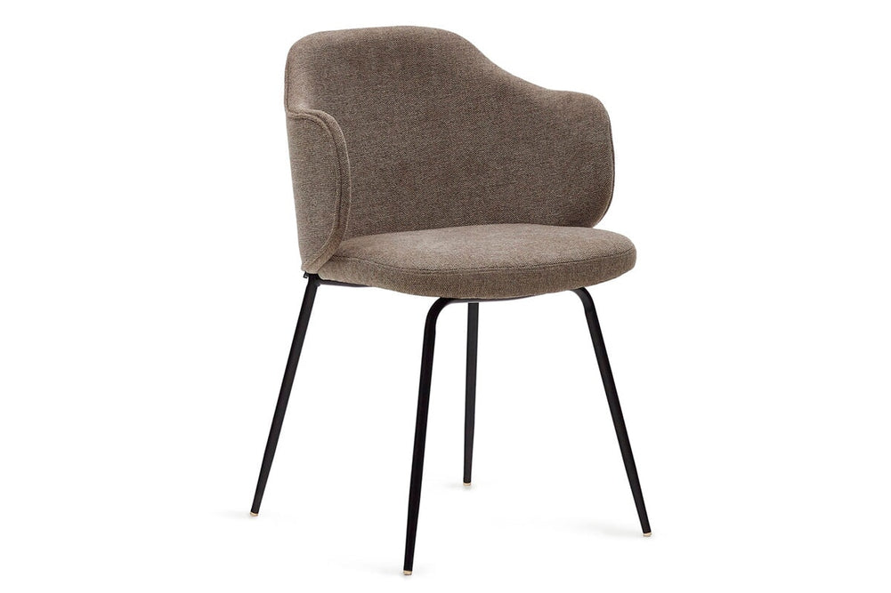 Como Yuni Chair - Chenille Fabric [Chenille Fabric]-brown seat/black leg  