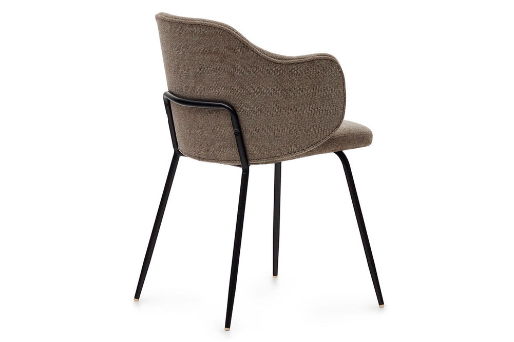 Como Yuni Chair - Chenille Fabric [Chenille Fabric]-grey seat/black leg  