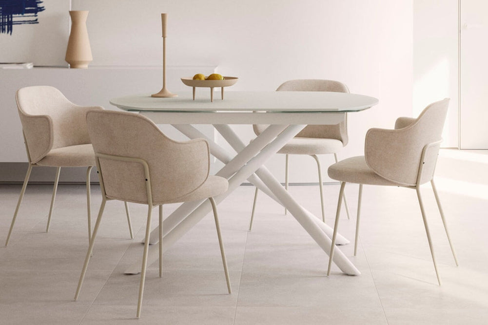 Como Yuni Chair - Chenille Fabric [Chenille Fabric]-grey seat/black leg  