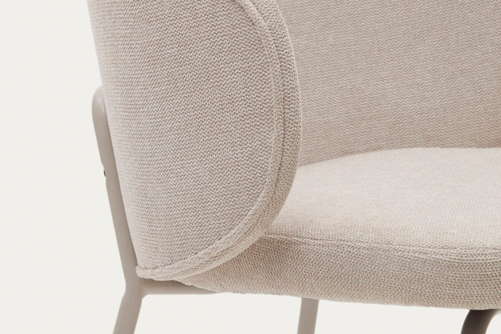 Como Yuni Chair - Chenille Fabric [Chenille Fabric]-grey seat/black leg  