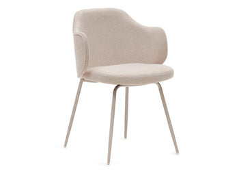 Como Yuni Chair - Chenille Fabric [Chenille Fabric] Como beige seat/beige leg 