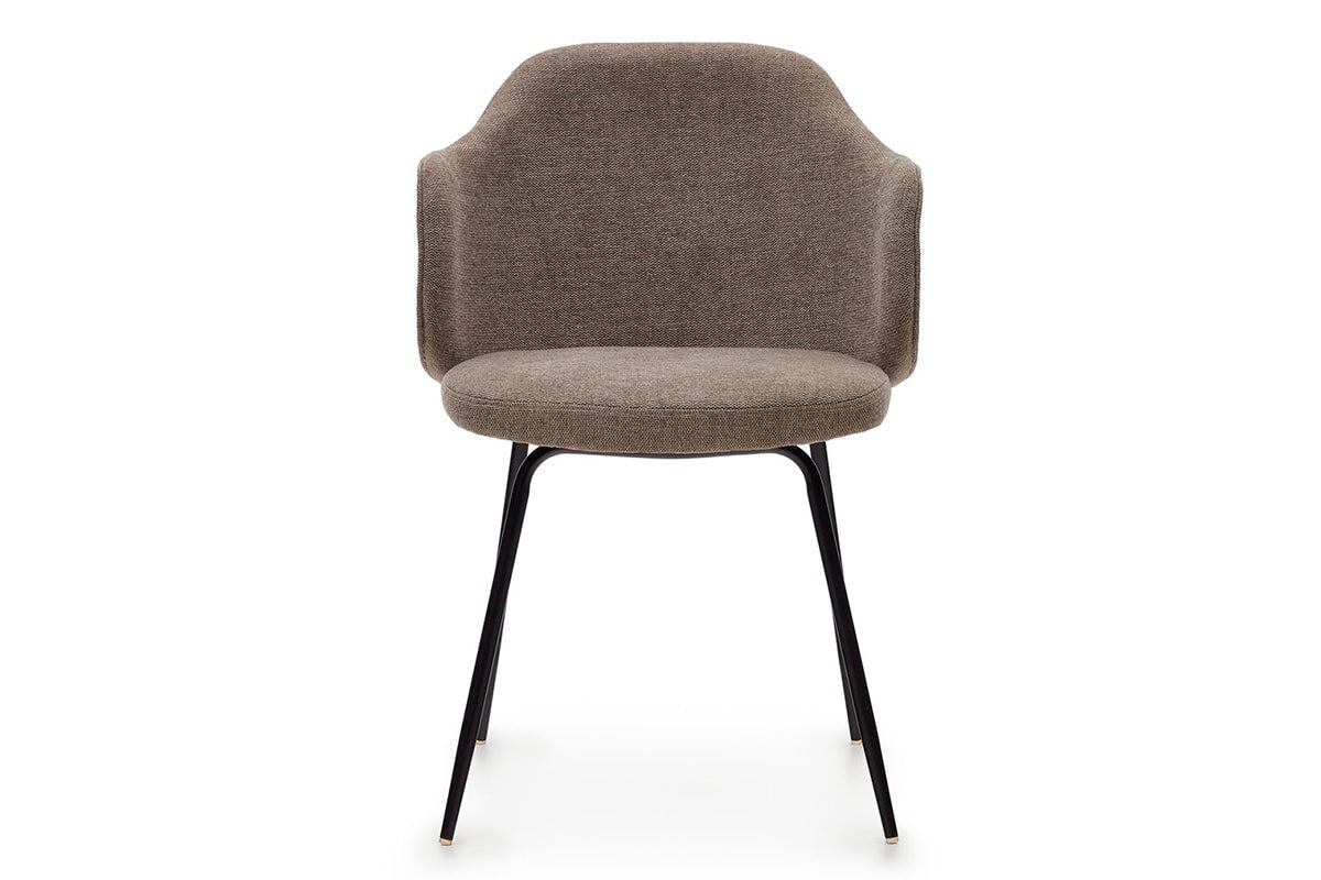 Como Yuni Chair - Chenille Fabric [Chenille Fabric]-grey seat/black leg  
