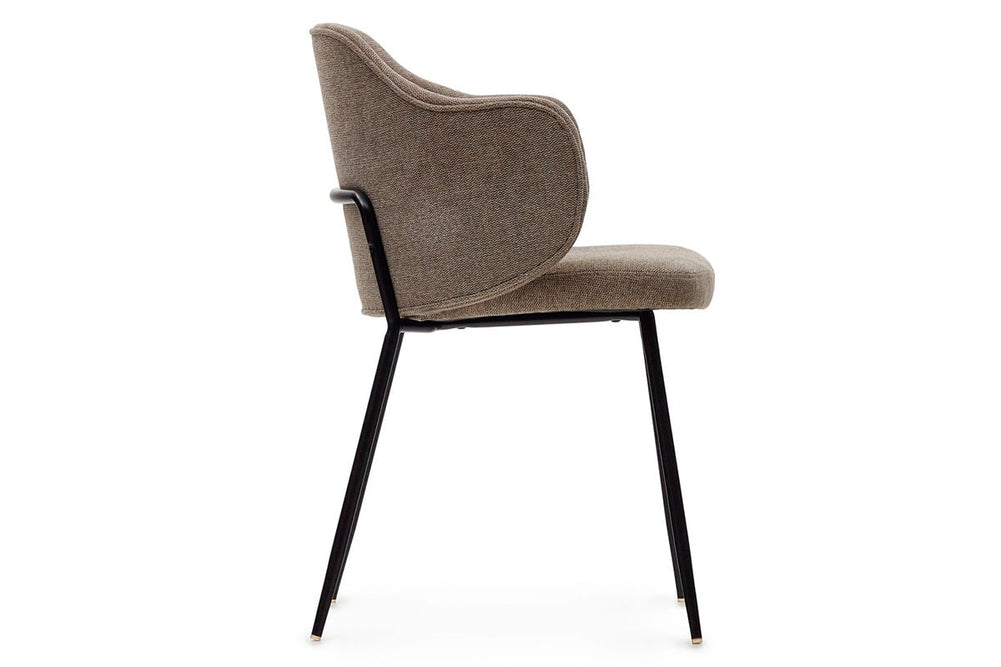 Como Yuni Chair - Chenille Fabric [Chenille Fabric]-grey seat/black leg  