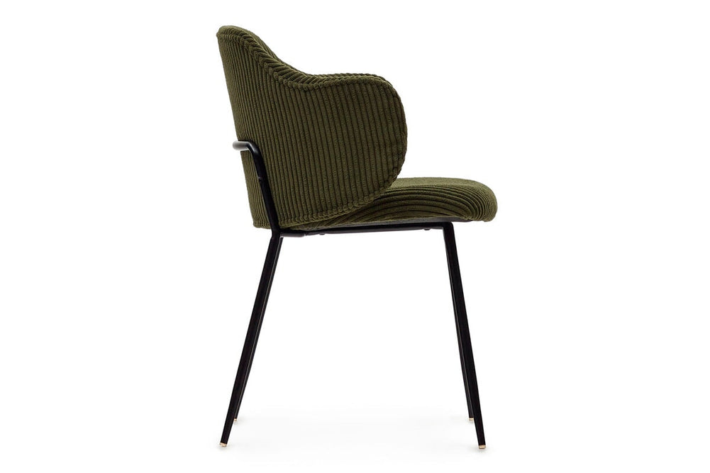 Como Yuni Chair - Corduroy Fabric [Corduroy Fabric]-green seat/black leg  