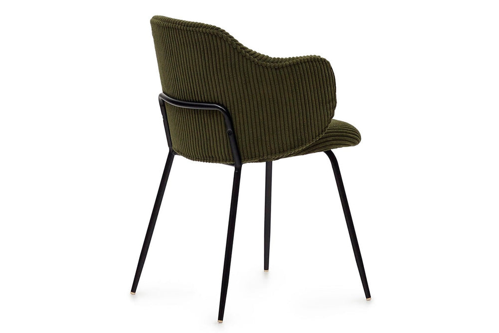 Como Yuni Chair - Corduroy Fabric [Corduroy Fabric]-green seat/black leg  