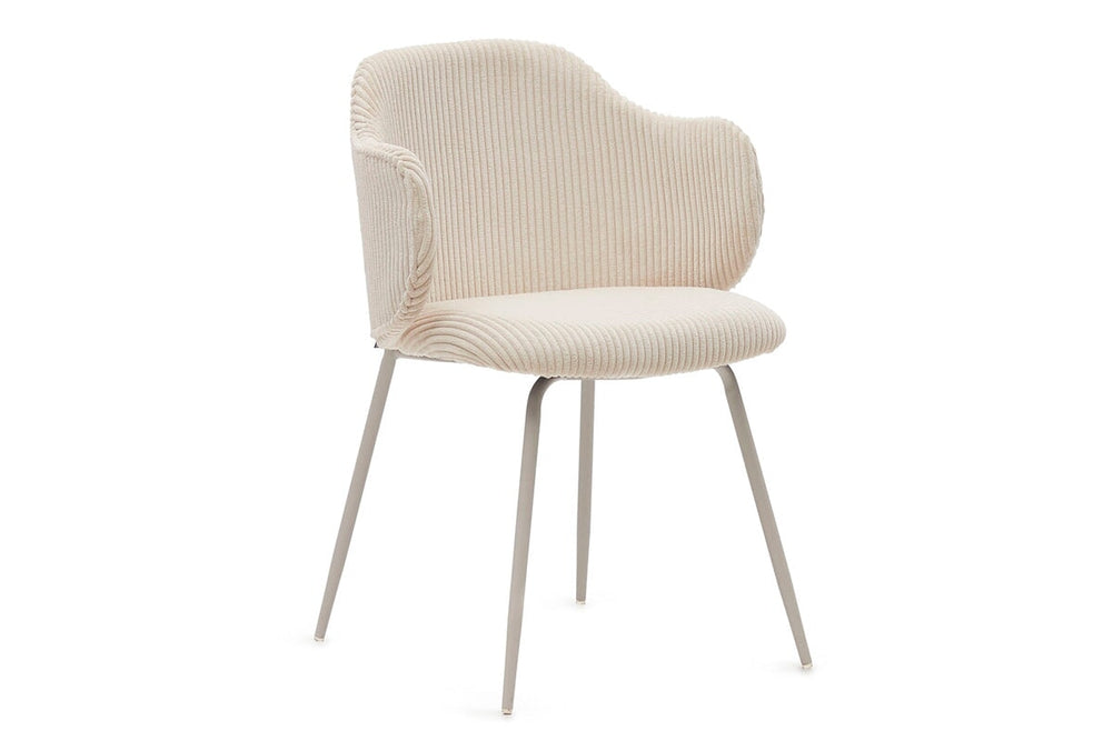 Como Yuni Chair - Corduroy Fabric [Corduroy Fabric]-beige seat/beige leg  