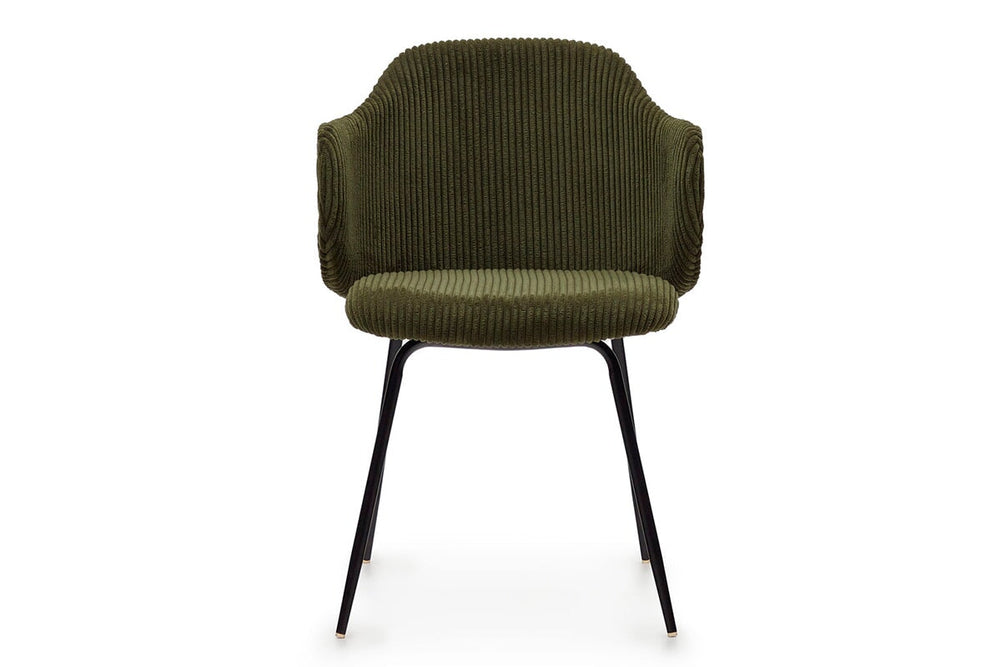 Como Yuni Chair - Corduroy Fabric [Corduroy Fabric]-green seat/black leg  